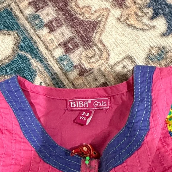• Biba Girls • Indian Ethnic Dress Colorful Pink / Blue / Yellow 2-3 - Picture 3 of 3